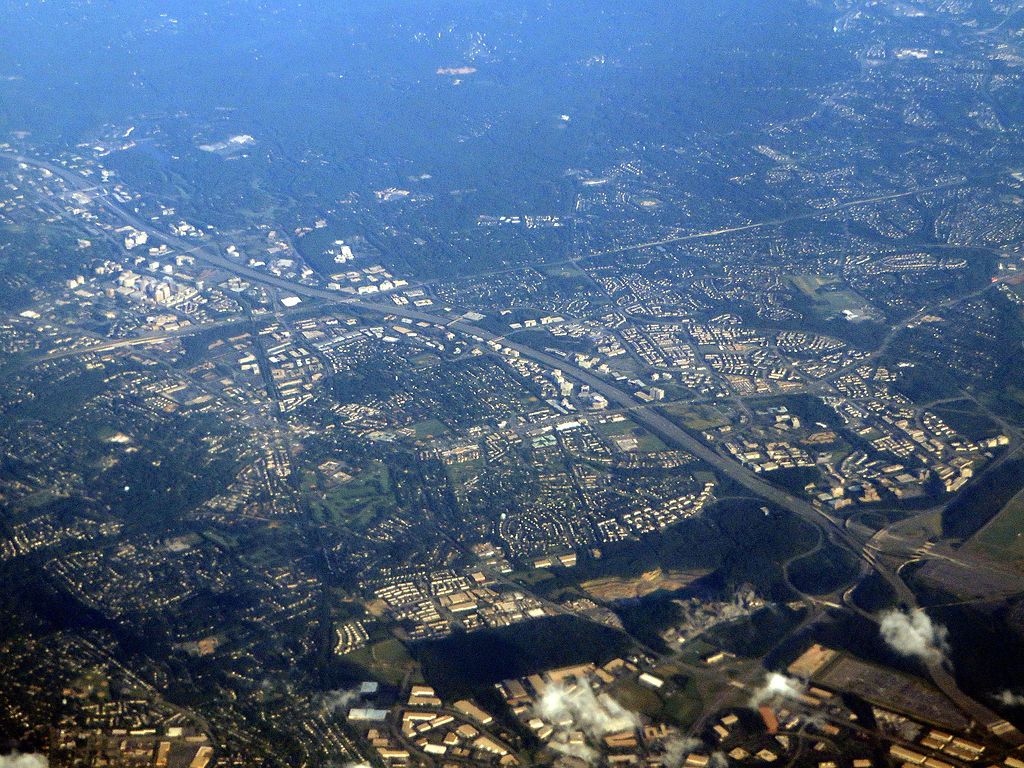 Aerial view of Reston, Virginia