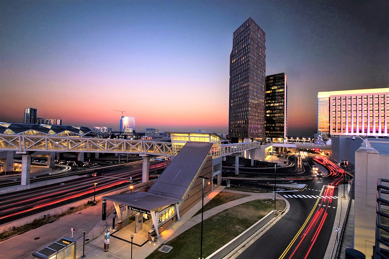 Sunset glow at Tysons Corner, Virginia