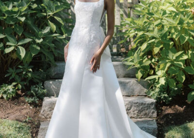 wedding dresses with train bustles