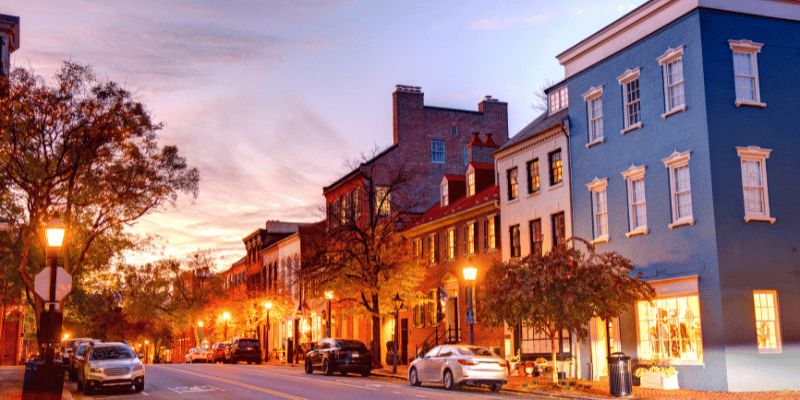 Aerial view of Alexandria Virginia